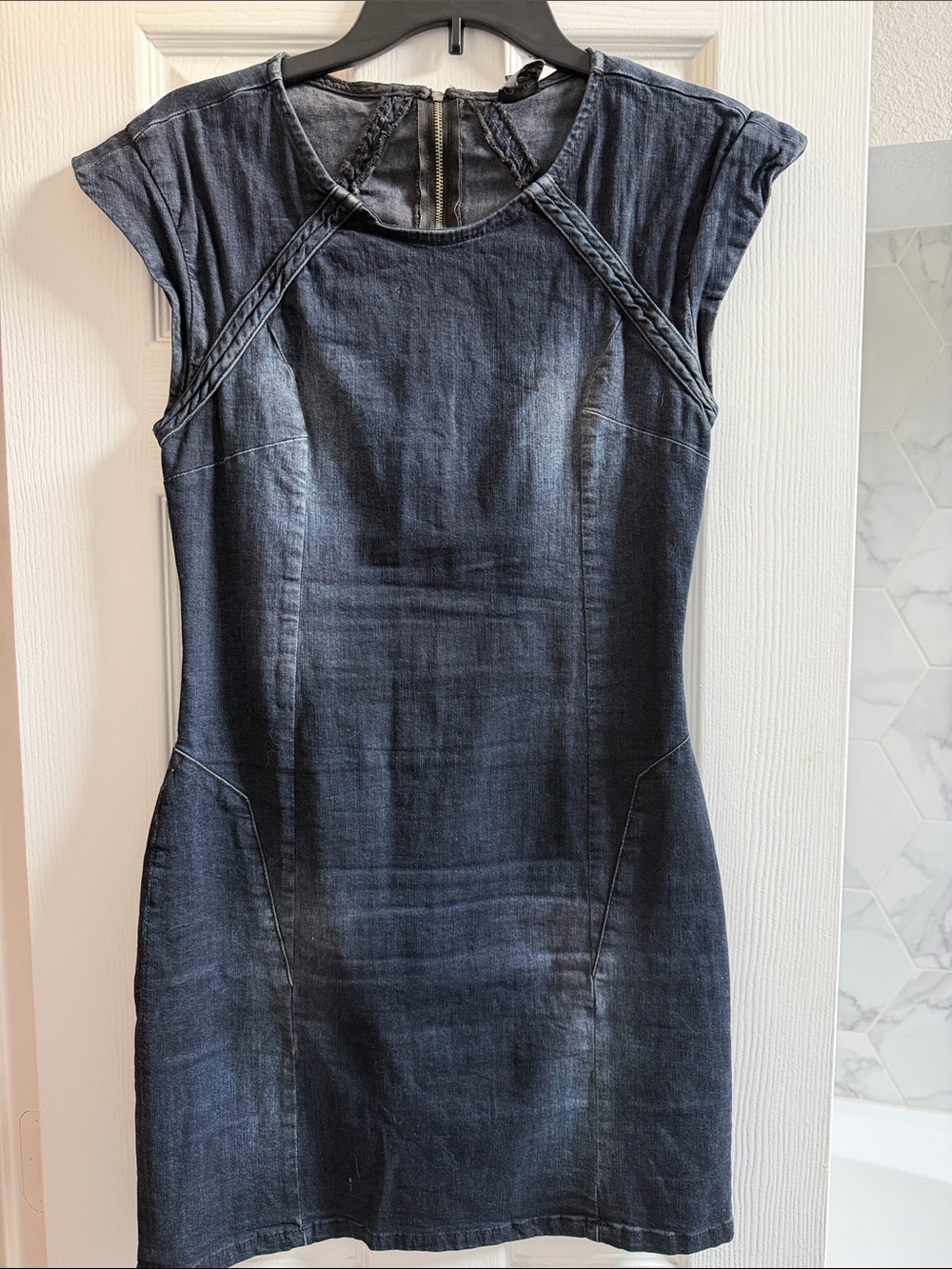 Bershka Dark Indigo Denim Mini Dress